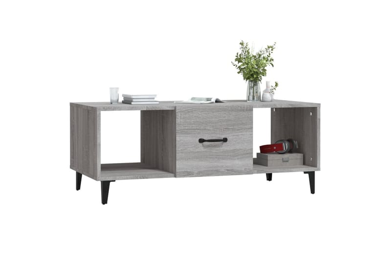 beBasic Salongbord grå sonoma 102x50x40 cm konstruert tre - GrÃ¥ - Møbler - Bord - Avlastningsbord - Lampebord & sidebord