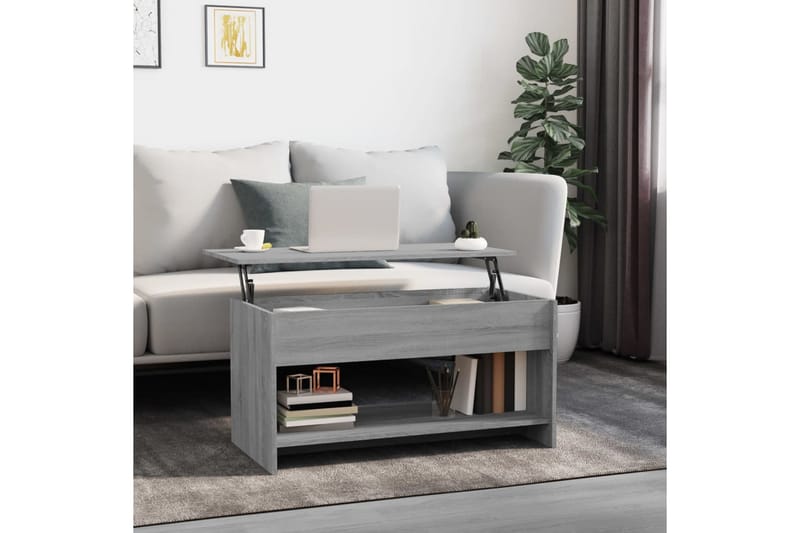 beBasic Salongbord grå sonoma 102x50x52,5 cm konstruert tre - GrÃ¥ - Møbler - Bord - Avlastningsbord - Lampebord & sidebord