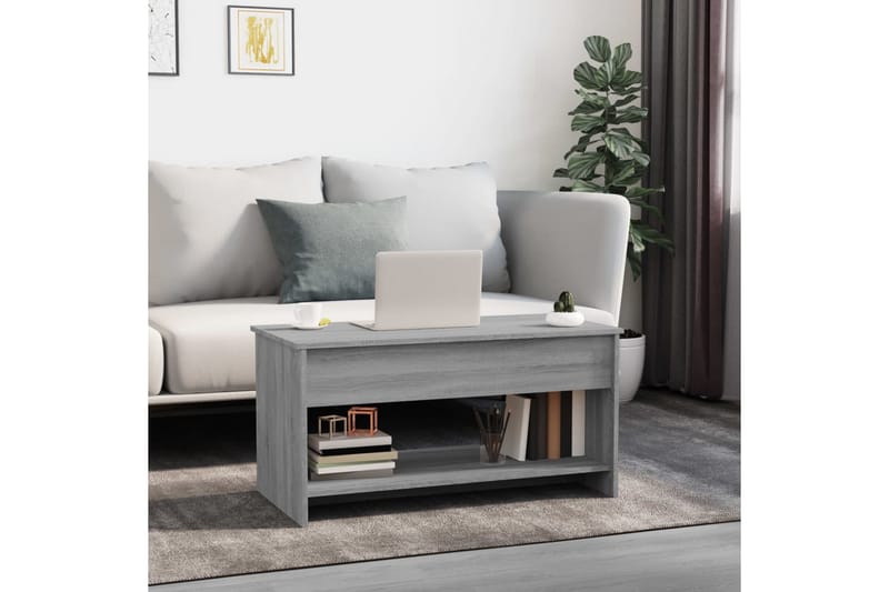 beBasic Salongbord grå sonoma 102x50x52,5 cm konstruert tre - GrÃ¥ - Møbler - Bord - Avlastningsbord - Lampebord & sidebord