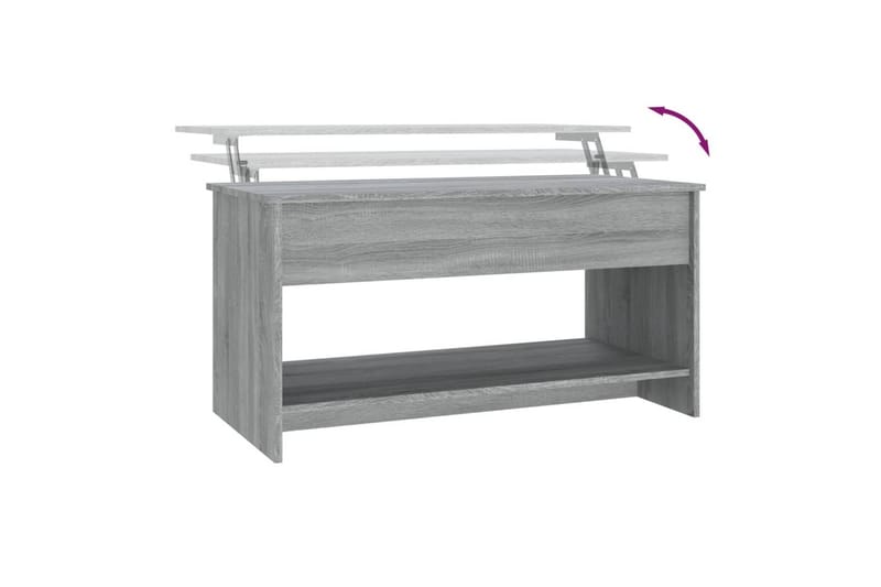beBasic Salongbord grå sonoma 102x50x52,5 cm konstruert tre - GrÃ¥ - Lampebord & sidebord - Brettbord og småbord