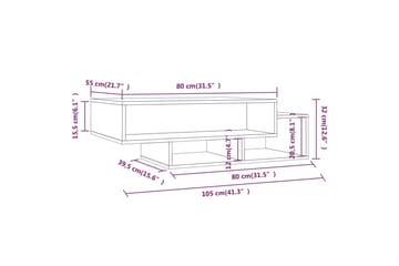 beBasic Salongbord grå sonoma 105x55x32 cm konstruert tre - GrÃ¥ - Møbler - Bord - Avlastningsbord - Lampebord & sidebord