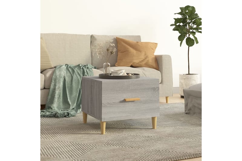 beBasic Salongbord grå sonoma 50x50x40 cm konstruert tre - GrÃ¥ - Møbler - Bord - Avlastningsbord - Lampebord & sidebord