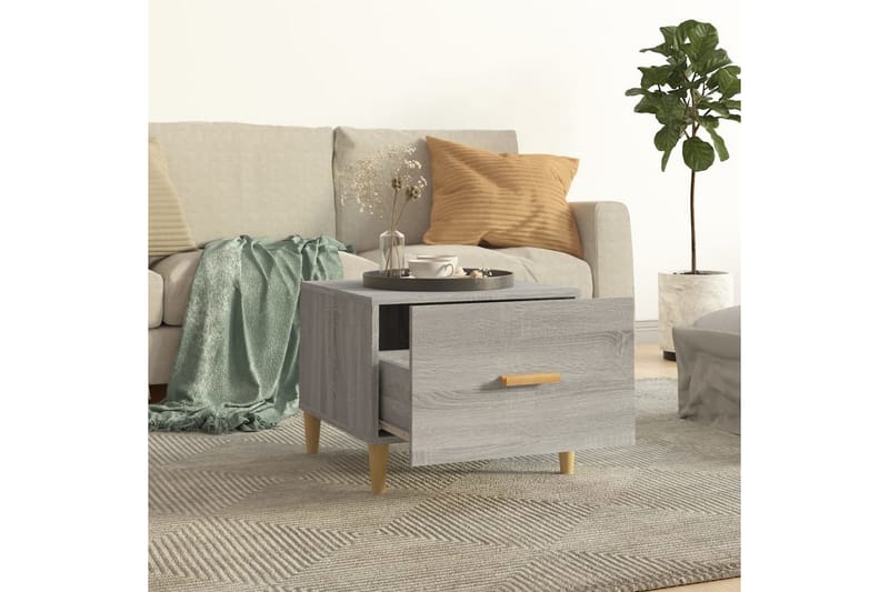 beBasic Salongbord grå sonoma 50x50x40 cm konstruert tre - GrÃ¥ - Møbler - Bord - Avlastningsbord - Lampebord & sidebord