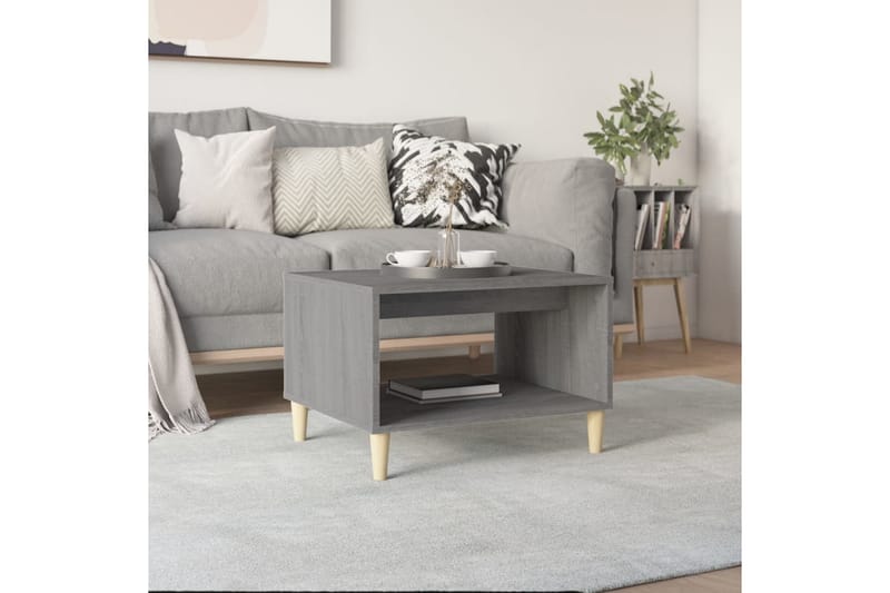 beBasic Salongbord grå sonoma 60x40x50 cm konstruert tre - GrÃ¥ - Møbler - Bord - Avlastningsbord - Lampebord & sidebord