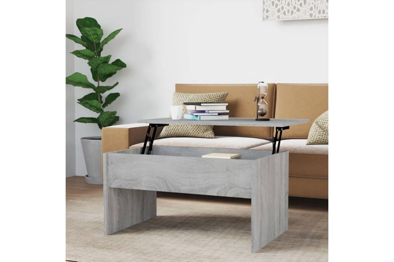 beBasic Salongbord grå sonoma 80x50,5x41,5 cm konstruert tre - GrÃ¥ - Møbler - Bord - Avlastningsbord - Lampebord & sidebord
