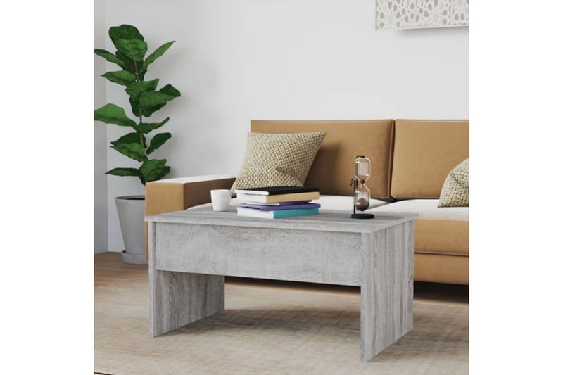 beBasic Salongbord grå sonoma 80x50,5x41,5 cm konstruert tre - GrÃ¥ - Møbler - Bord - Avlastningsbord - Lampebord & sidebord