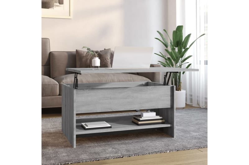 beBasic Salongbord grå sonoma 80x50x40 cm konstruert tre - GrÃ¥ - Møbler - Bord - Avlastningsbord - Lampebord & sidebord