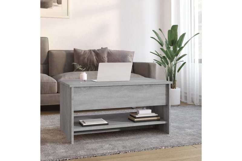 beBasic Salongbord grå sonoma 80x50x40 cm konstruert tre - GrÃ¥ - Møbler - Bord - Avlastningsbord - Lampebord & sidebord