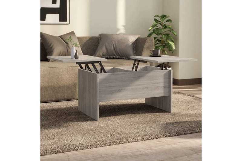 beBasic Salongbord grå sonoma 80x50x42,5 cm konstruert tre - GrÃ¥ - Møbler - Bord - Avlastningsbord - Lampebord & sidebord