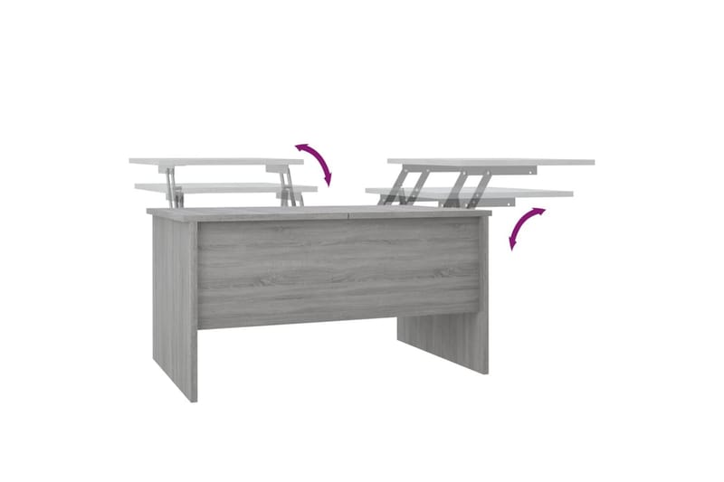 beBasic Salongbord grå sonoma 80x50x42,5 cm konstruert tre - GrÃ¥ - Møbler - Bord - Avlastningsbord - Lampebord & sidebord