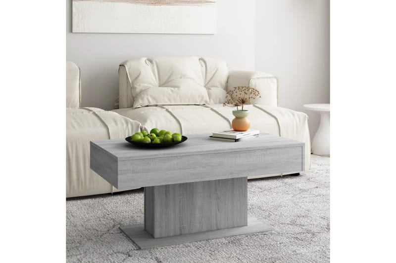 beBasic Salongbord grå sonoma 96x50x45 cm konstruert tre - GrÃ¥ - Møbler - Bord - Avlastningsbord - Lampebord & sidebord