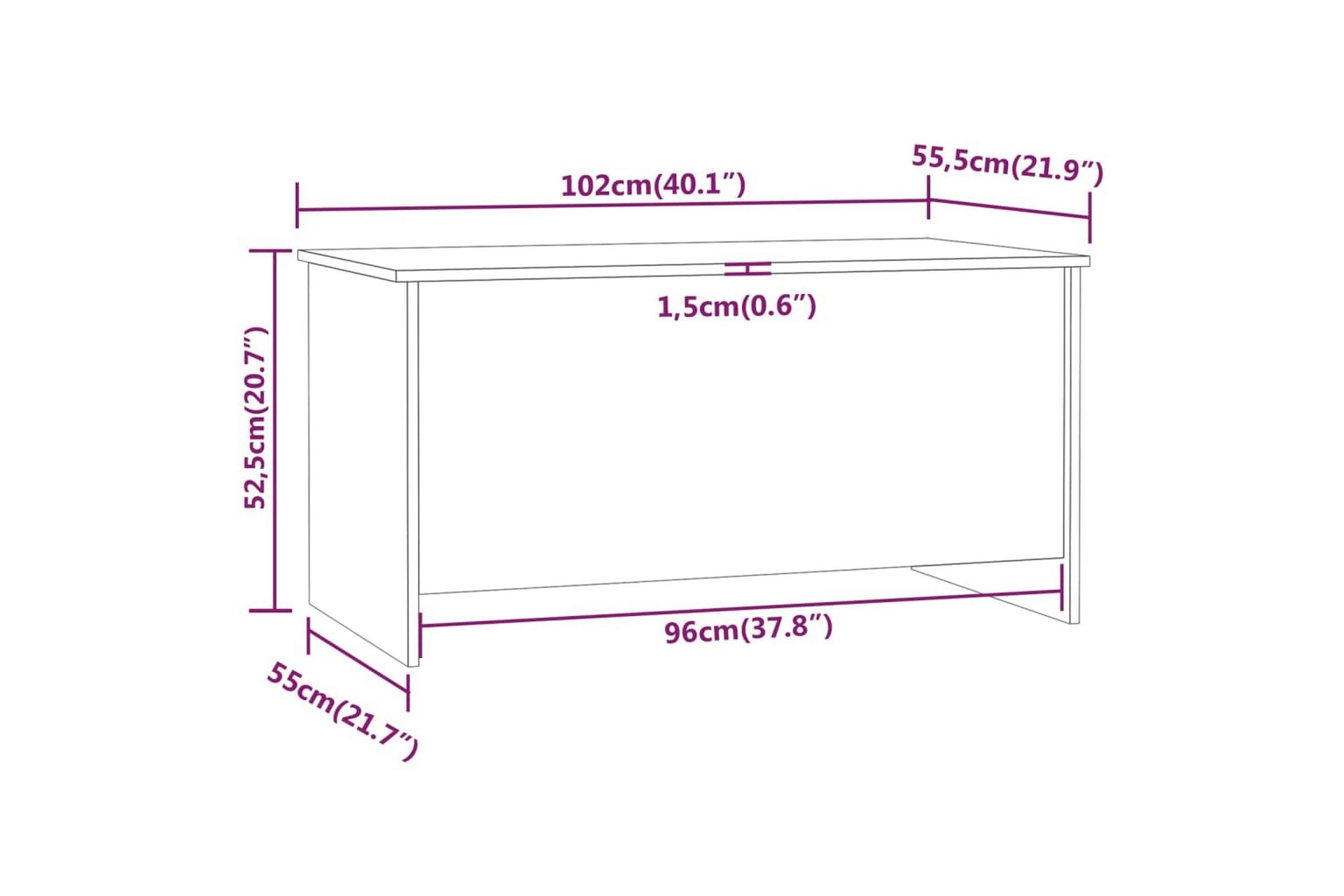 beBasic Salongbord høyglans hvit 102x55,5x52,5 cm konstruert tre - Hvit - Møbler - Bord - Avlastningsbord - Lampebord & sidebord