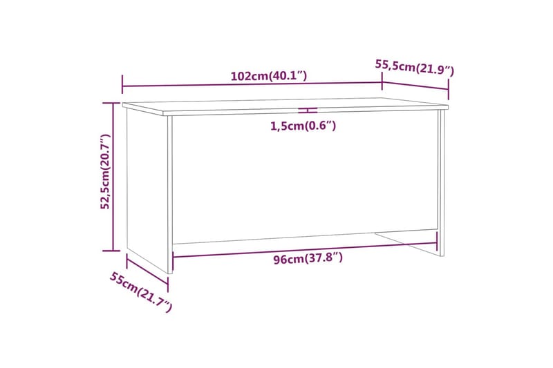 beBasic Salongbord høyglans hvit 102x55,5x52,5 cm konstruert tre - Hvit - Møbler - Bord - Avlastningsbord - Lampebord & sidebord