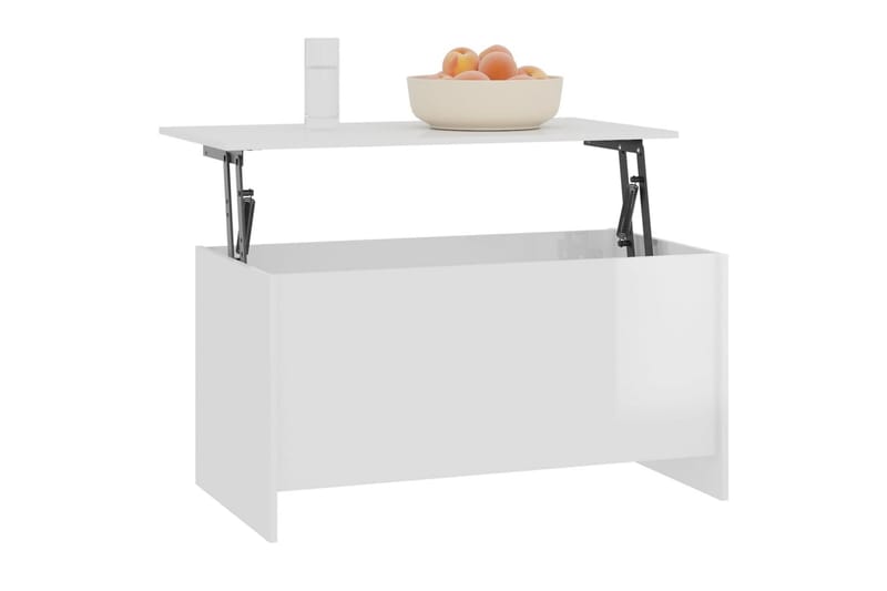 beBasic Salongbord høyglans hvit 102x55,5x52,5 cm konstruert tre - Hvit - Lampebord & sidebord - Brettbord og småbord