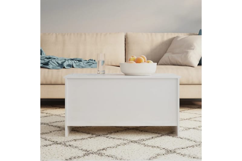 beBasic Salongbord høyglans hvit 102x55,5x52,5 cm konstruert tre - Hvit - Møbler - Bord - Avlastningsbord - Lampebord & sidebord