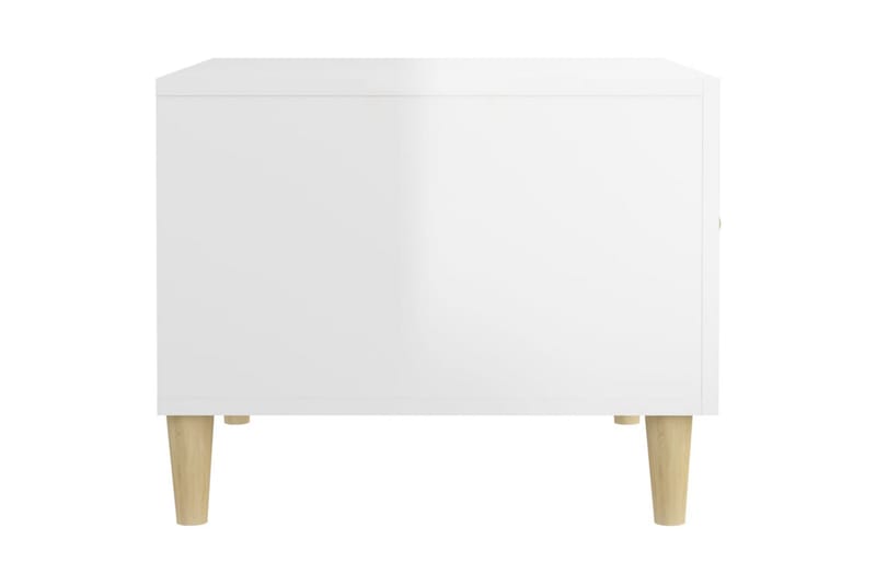 beBasic Salongbord høyglans hvit 50x50x40 cm konstruert tre - Hvit - Lampebord & sidebord - Brettbord og småbord