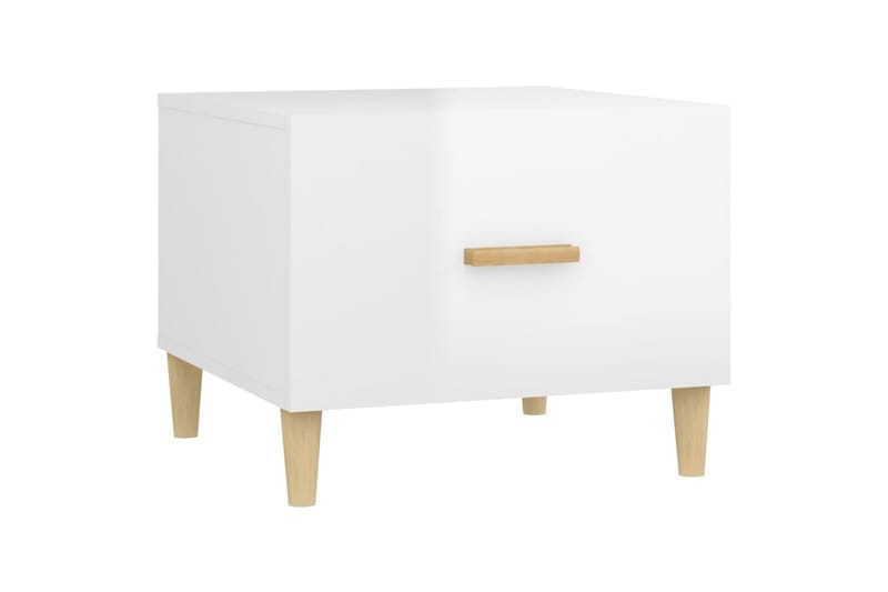 beBasic Salongbord høyglans hvit 50x50x40 cm konstruert tre - Hvit - Møbler - Bord - Avlastningsbord - Lampebord & sidebord