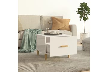 beBasic Salongbord høyglans hvit 50x50x40 cm konstruert tre - Hvit - Møbler - Bord - Avlastningsbord - Lampebord & sidebord