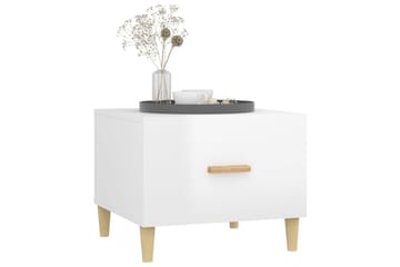 beBasic Salongbord høyglans hvit 50x50x40 cm konstruert tre - Hvit - Møbler - Bord - Avlastningsbord - Lampebord & sidebord