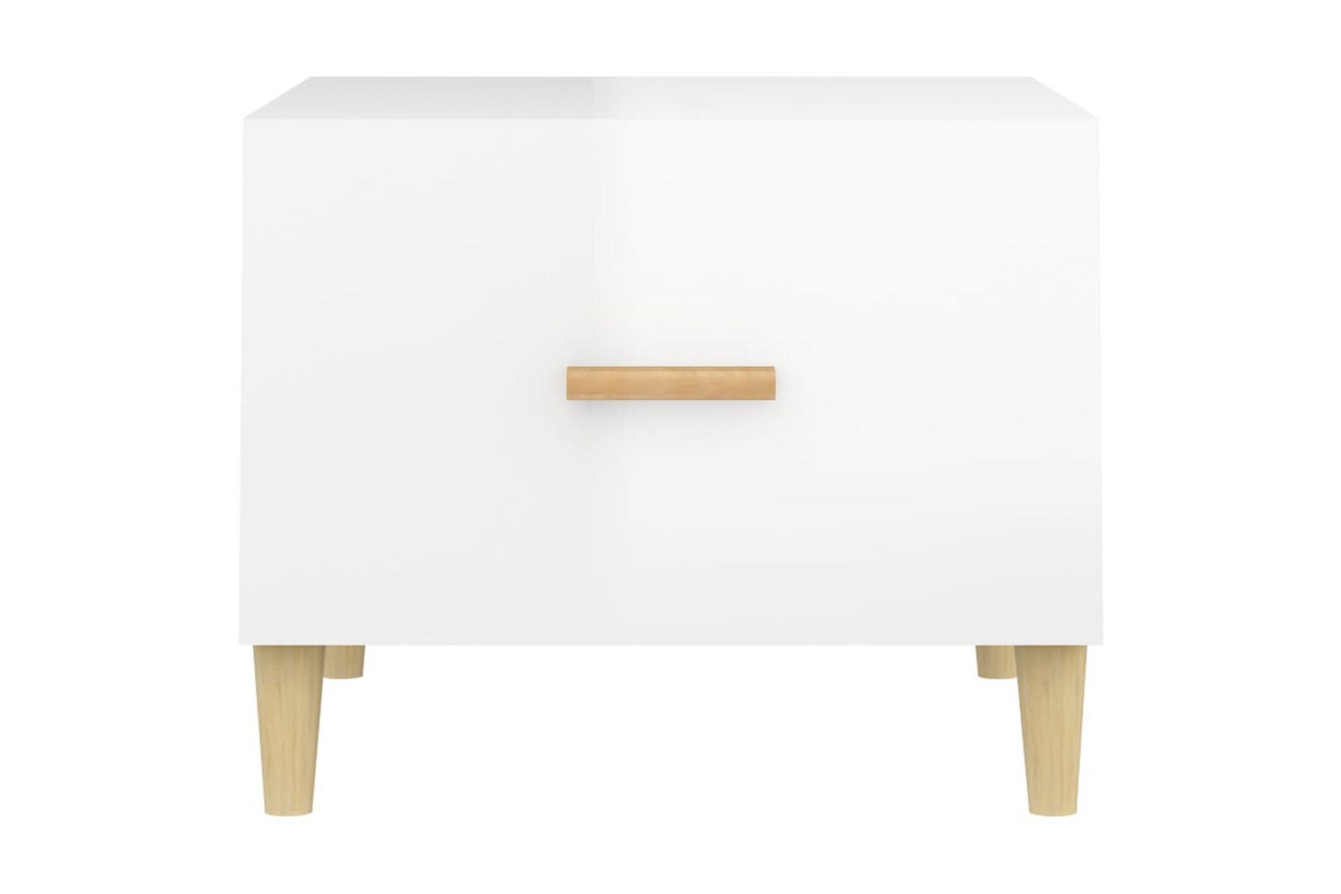 beBasic Salongbord høyglans hvit 50x50x40 cm konstruert tre - Hvit - Møbler - Bord - Avlastningsbord - Lampebord & sidebord
