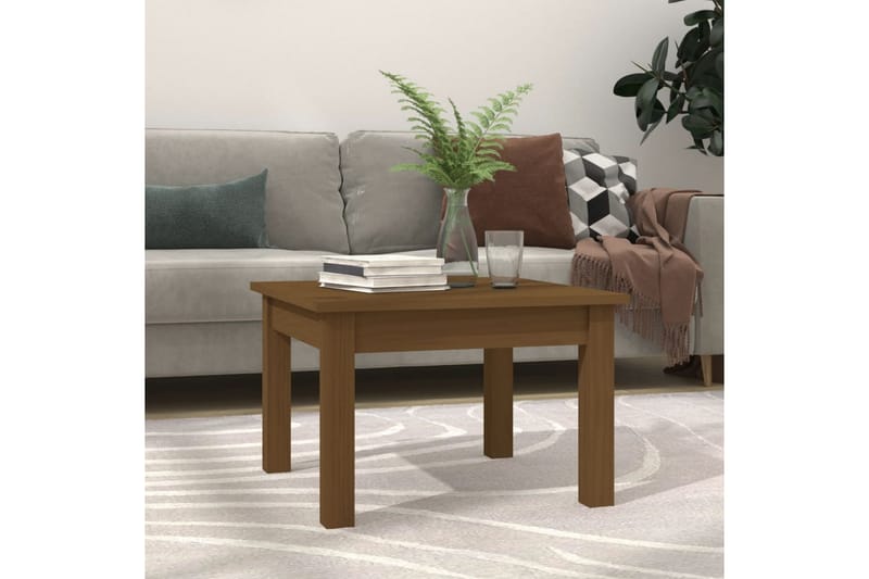 beBasic Salongbord honningbrun 45x45x30 cm heltre furu - Brun - Møbler - Bord - Avlastningsbord - Lampebord & sidebord