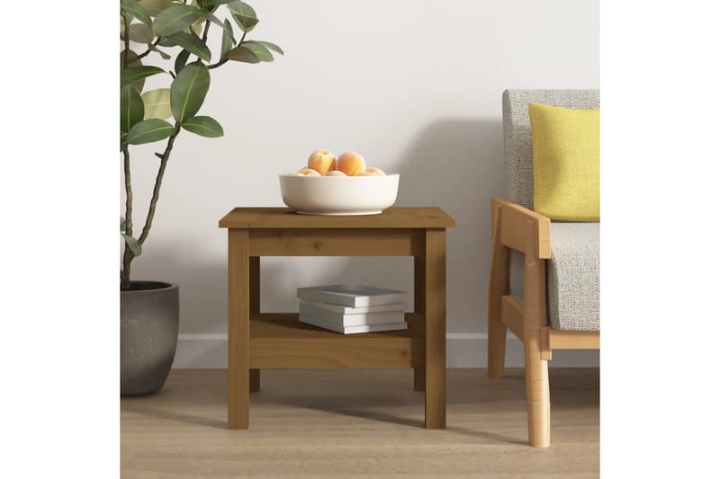 beBasic Salongbord honningbrun 45x45x40 cm heltre furu - Brun - Møbler - Bord - Avlastningsbord - Lampebord & sidebord