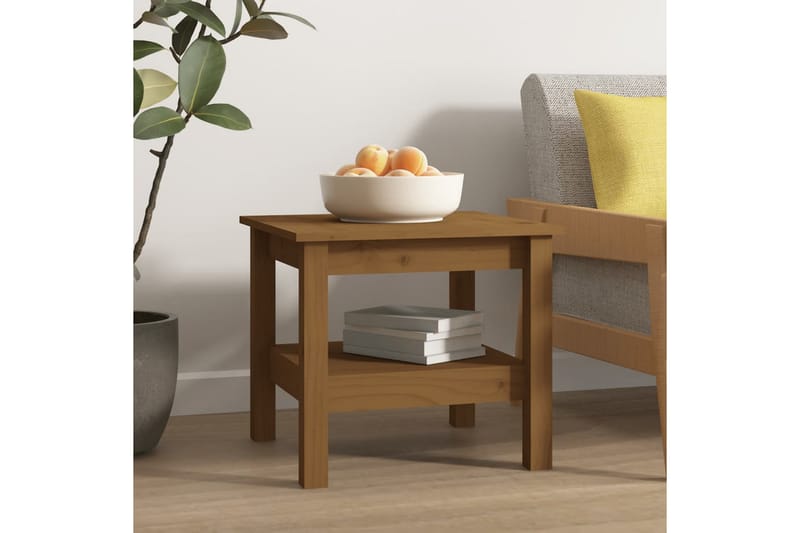 beBasic Salongbord honningbrun 45x45x40 cm heltre furu - Brun - Møbler - Bord - Avlastningsbord - Lampebord & sidebord