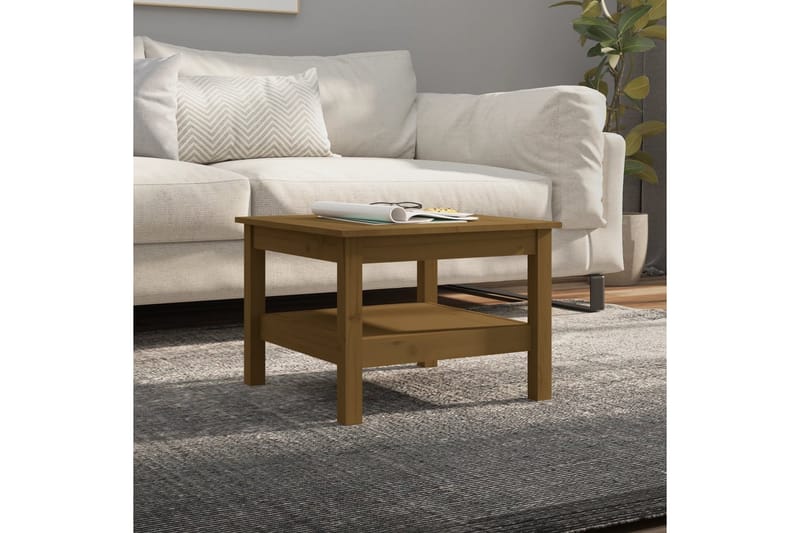 beBasic Salongbord honningbrun 55x55x40 cm heltre furu - Brun - Møbler - Bord - Avlastningsbord - Lampebord & sidebord