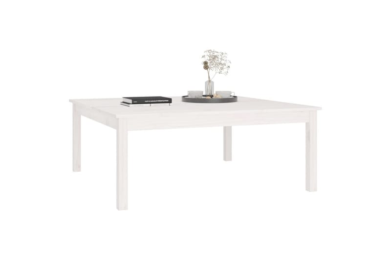 beBasic Salongbord hvit 100x100x40 cm heltre furu - Hvit - Møbler - Bord - Avlastningsbord - Lampebord & sidebord
