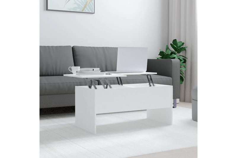 beBasic Salongbord hvit 102x50,5x46,5 cm konstruert tre - Hvit - Møbler - Bord - Avlastningsbord - Lampebord & sidebord