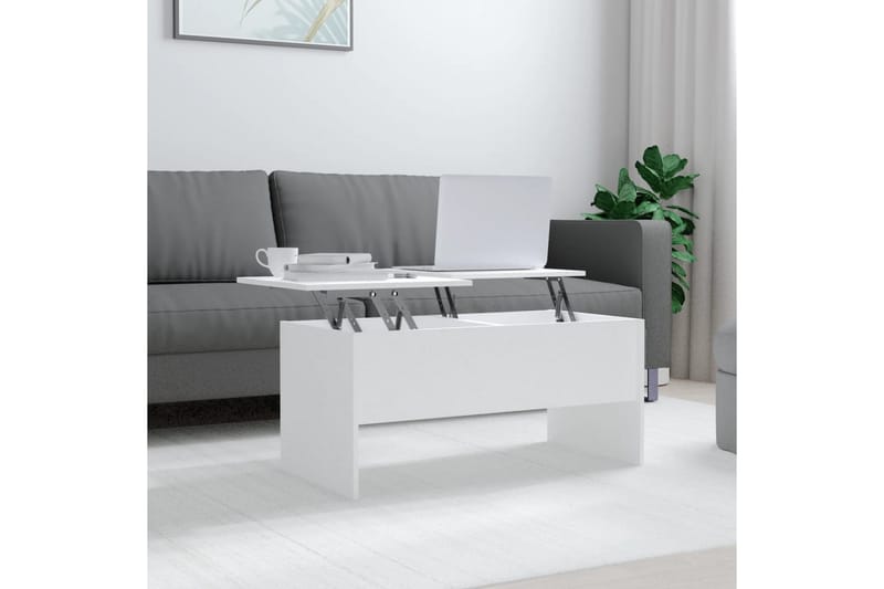 beBasic Salongbord hvit 102x50,5x46,5 cm konstruert tre - Hvit - Lampebord & sidebord - Brettbord og småbord