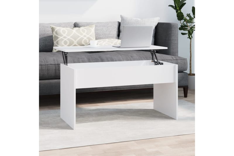 beBasic Salongbord hvit 102x50,5x52,5 cm konstruert tre - Hvit - Lampebord & sidebord - Brettbord og småbord