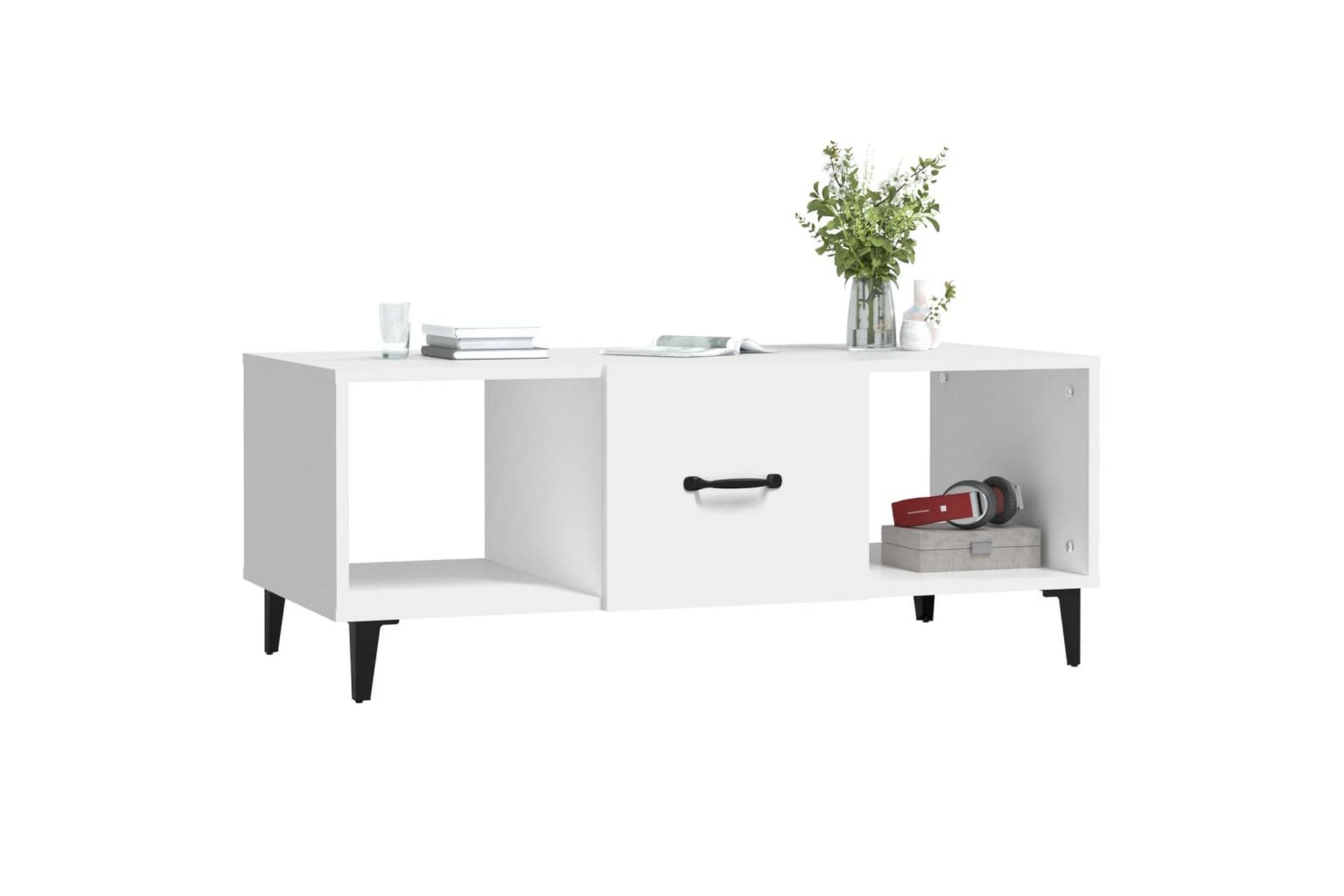 beBasic Salongbord hvit 102x50x40 cm konstruert tre - Hvit - Møbler - Bord - Avlastningsbord - Lampebord & sidebord