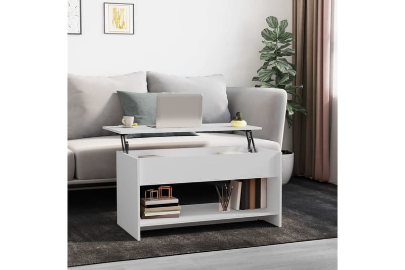 beBasic Salongbord hvit 102x50x52,5 cm konstruert tre - Hvit - Møbler - Bord - Avlastningsbord - Lampebord & sidebord