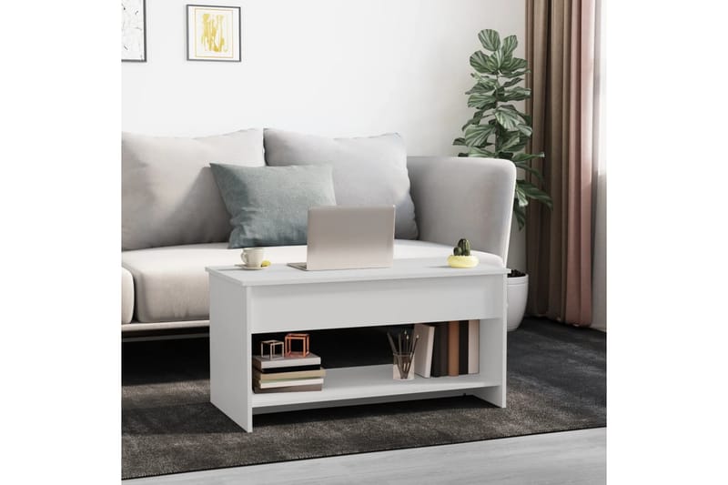 beBasic Salongbord hvit 102x50x52,5 cm konstruert tre - Hvit - Møbler - Bord - Avlastningsbord - Lampebord & sidebord