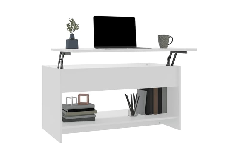 beBasic Salongbord hvit 102x50x52,5 cm konstruert tre - Hvit - Møbler - Bord - Avlastningsbord - Lampebord & sidebord