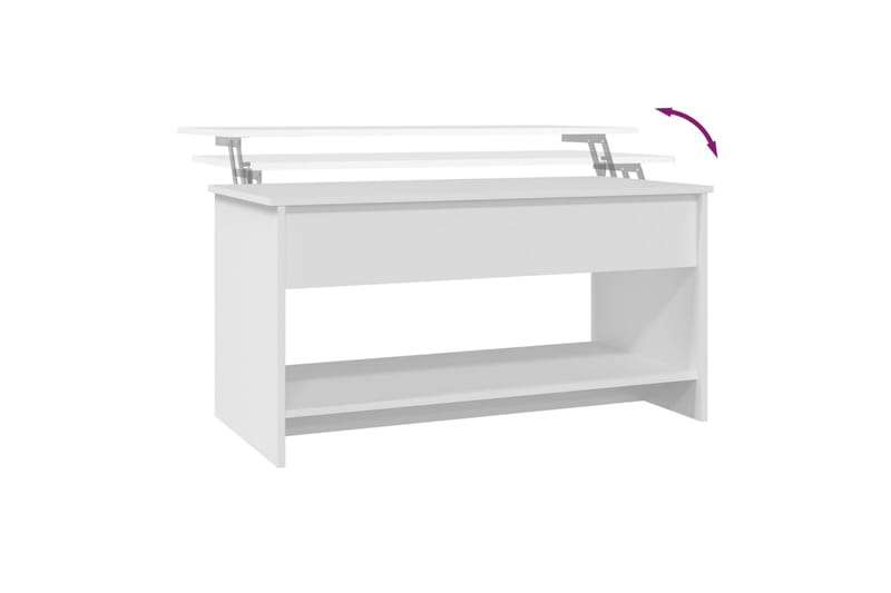 beBasic Salongbord hvit 102x50x52,5 cm konstruert tre - Hvit - Møbler - Bord - Avlastningsbord - Lampebord & sidebord