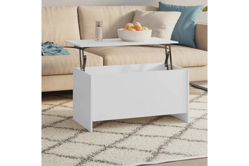 beBasic Salongbord hvit 102x55,5x52,5 cm konstruert tre - Hvit - Møbler - Bord - Avlastningsbord - Lampebord & sidebord