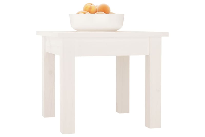 beBasic Salongbord hvit 35x35x30 cm heltre furu - Hvit - Møbler - Bord - Avlastningsbord - Lampebord & sidebord