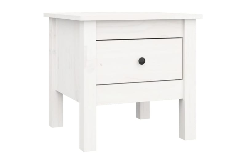 beBasic Salongbord hvit 40x40x39 cm heltre furu - Hvit - Møbler - Bord - Avlastningsbord - Lampebord & sidebord
