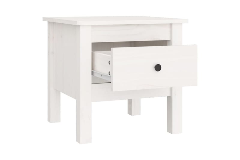 beBasic Salongbord hvit 40x40x39 cm heltre furu - Hvit - Møbler - Bord - Avlastningsbord - Lampebord & sidebord