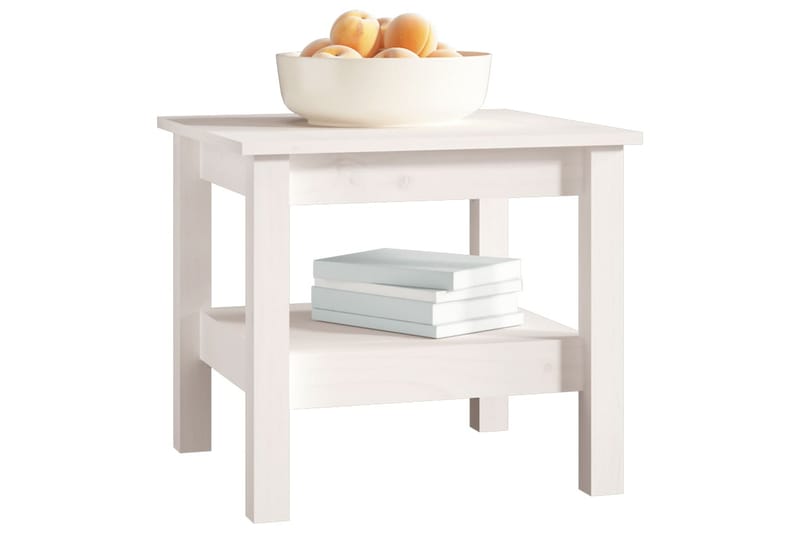 beBasic Salongbord hvit 45x45x40 cm heltre furu - Hvit - Møbler - Bord - Avlastningsbord - Lampebord & sidebord