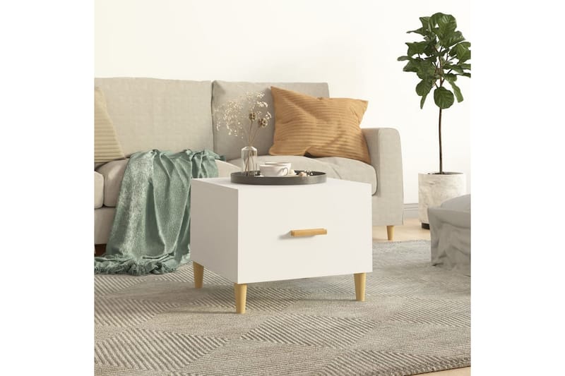 beBasic Salongbord hvit 50x50x40 cm konstruert tre - Hvit - Møbler - Bord - Avlastningsbord - Lampebord & sidebord