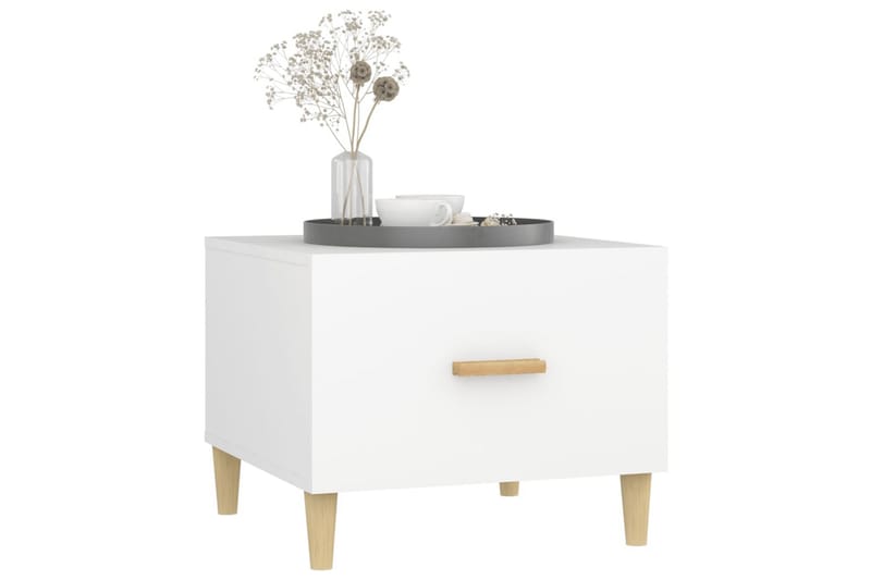 beBasic Salongbord hvit 50x50x40 cm konstruert tre - Hvit - Møbler - Bord - Avlastningsbord - Lampebord & sidebord