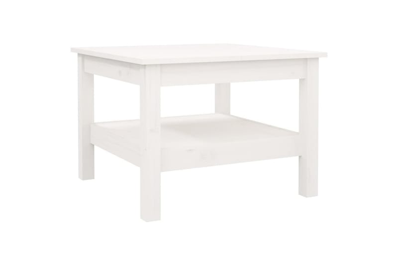 beBasic Salongbord hvit 55x55x40 cm heltre furu - Hvit - Møbler - Bord - Avlastningsbord - Lampebord & sidebord