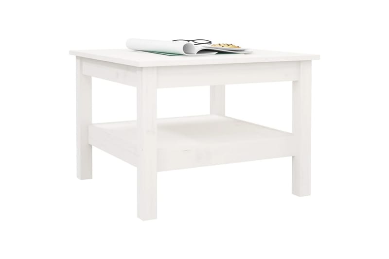 beBasic Salongbord hvit 55x55x40 cm heltre furu - Hvit - Møbler - Bord - Avlastningsbord - Lampebord & sidebord