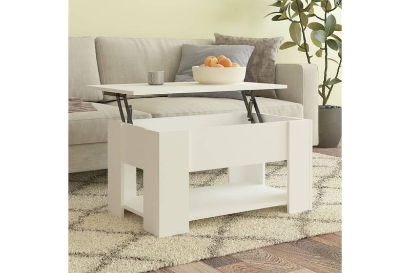 beBasic Salongbord hvit 79x49x41 cm konstruert tre - Hvit - Møbler - Bord - Avlastningsbord - Lampebord & sidebord