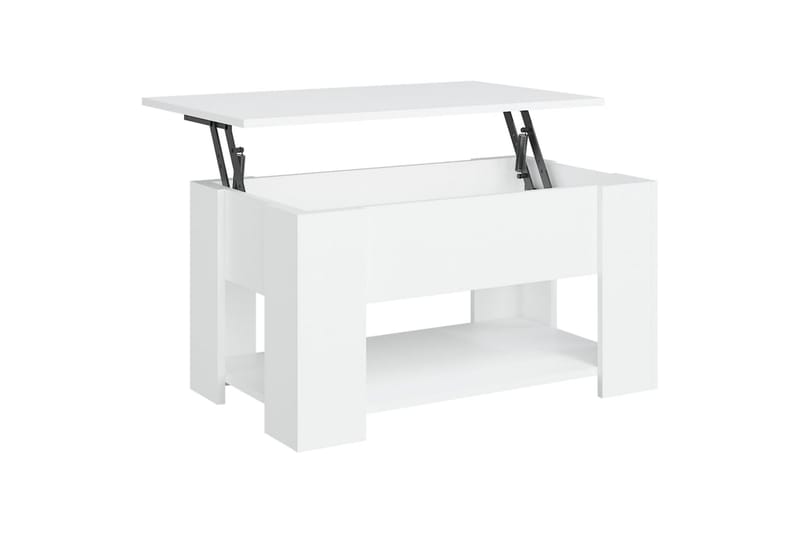 beBasic Salongbord hvit 79x49x41 cm konstruert tre - Hvit - Møbler - Bord - Avlastningsbord - Lampebord & sidebord