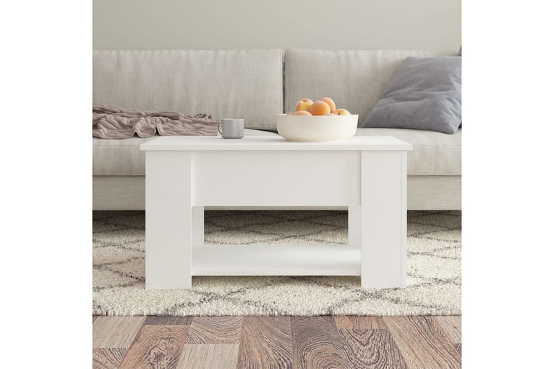 beBasic Salongbord hvit 79x49x41 cm konstruert tre - Hvit - Møbler - Bord - Avlastningsbord - Lampebord & sidebord