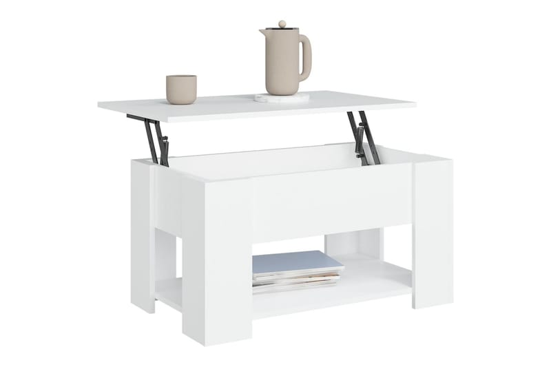 beBasic Salongbord hvit 79x49x41 cm konstruert tre - Hvit - Møbler - Bord - Avlastningsbord - Lampebord & sidebord